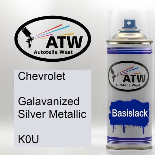 Chevrolet, Galavanized Silver Metallic, K0U: 400ml Sprühdose, von ATW Autoteile West.